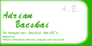 adrian bacskai business card